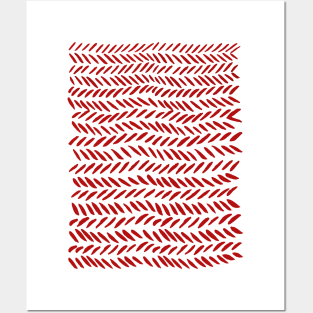 Watercolor knitting pattern - red Posters and Art